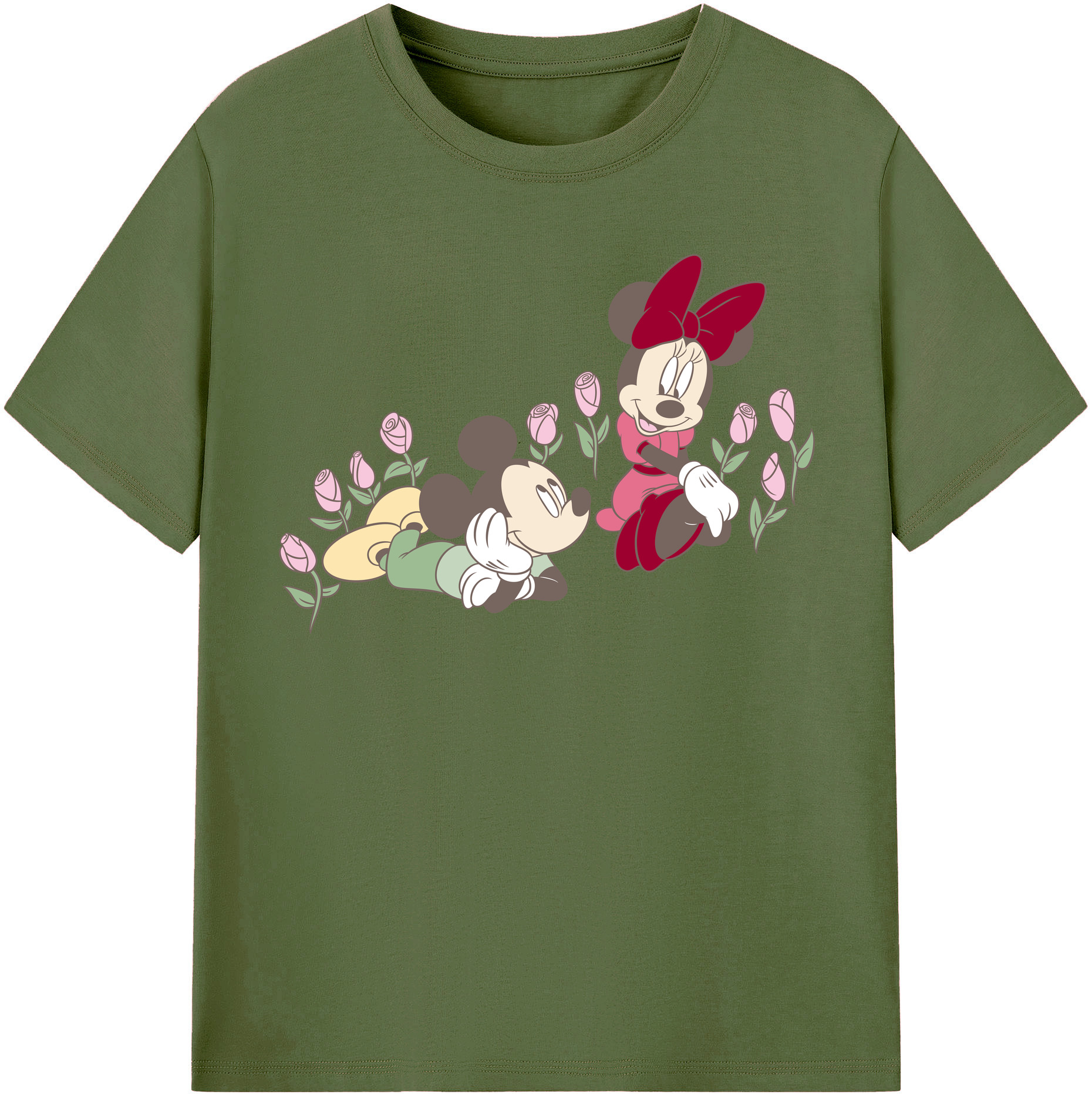 （画像用） ミッキーマウス Mickey Mouse 綿100％半袖Tシャツ（フロントプリント）
